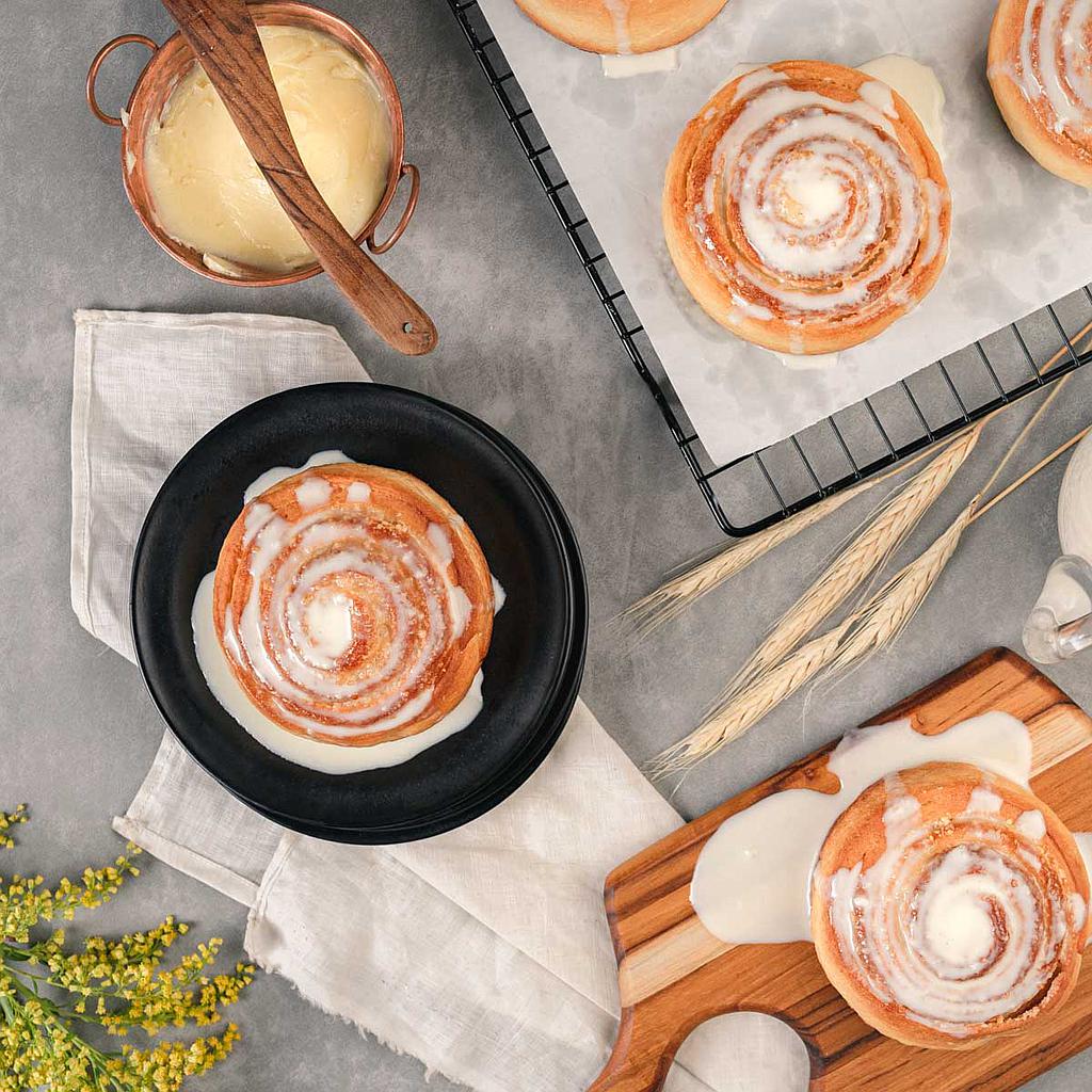 Cinnamon Roll com Doce de Leite Fit – A Confiteria