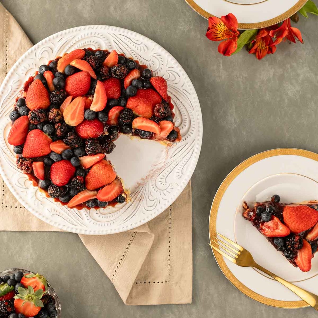 Tartellete de limão siciliano com frutas vermelhas