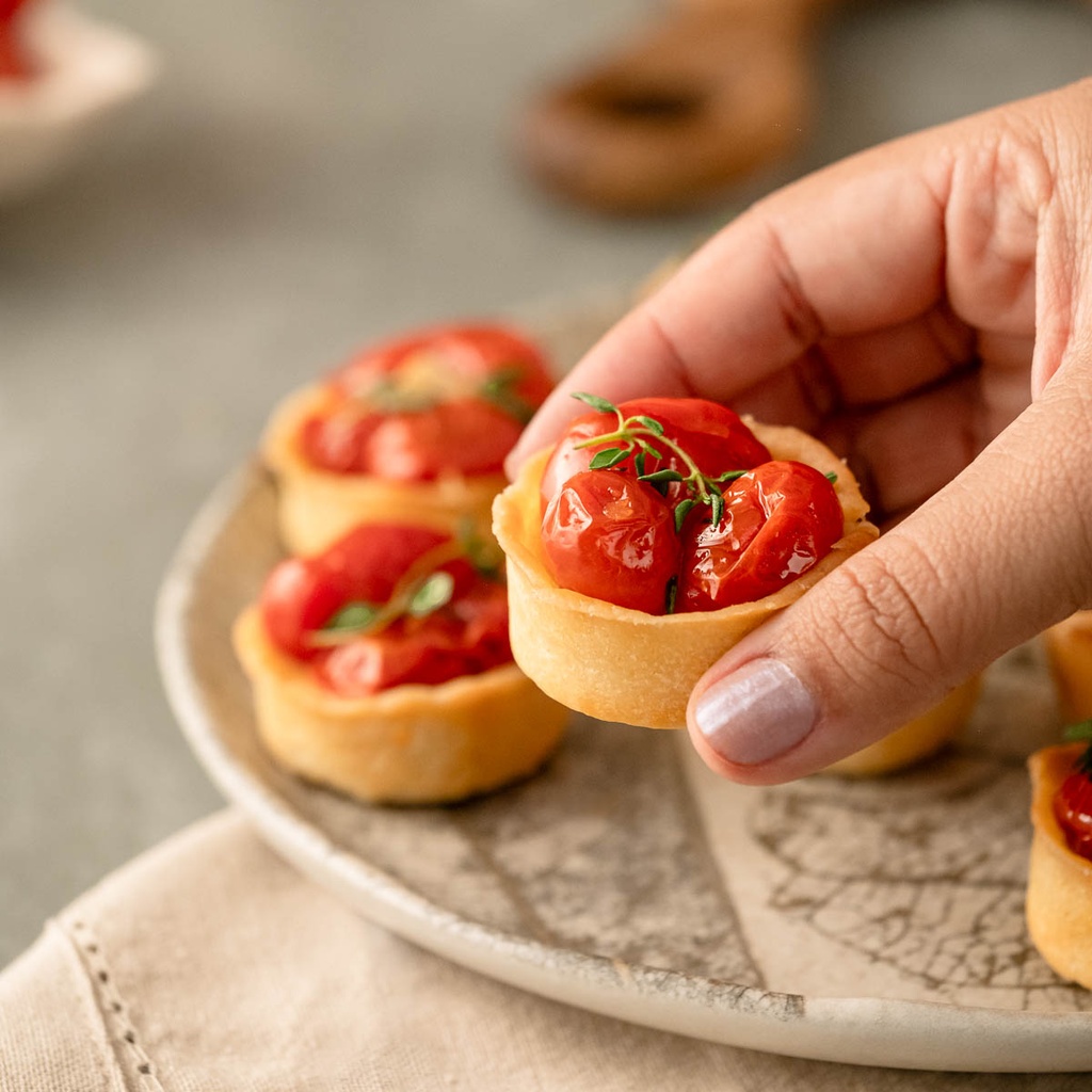 Mini quiche de tomate confit