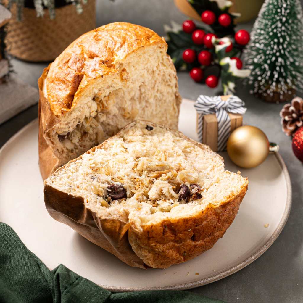 Panettone Salgado recheado com Bacalhau