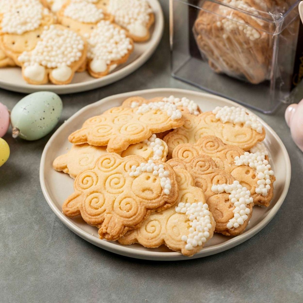 Caixa Biscoito Amanteigado Ovelhinha - Topete Confeitado