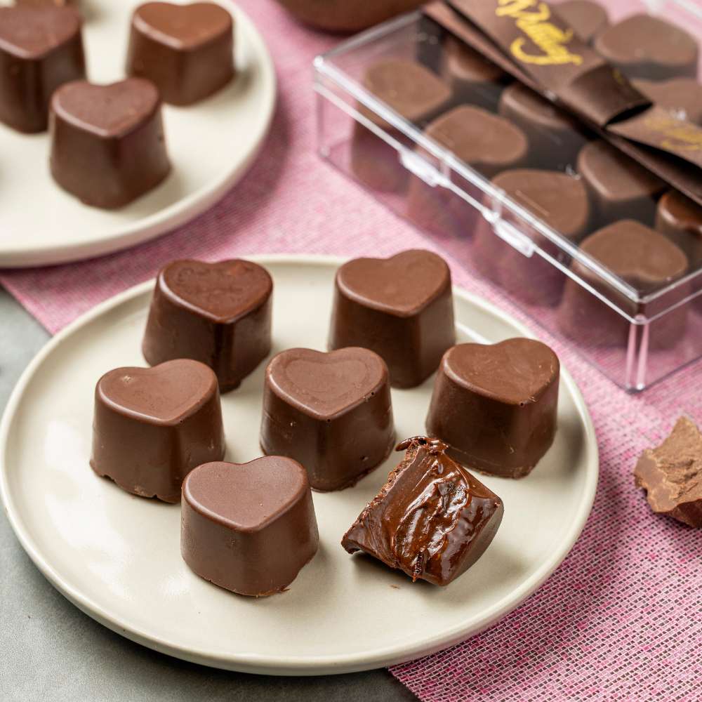 Caixa Corações de chocolate - Recheio de Brigadeiro