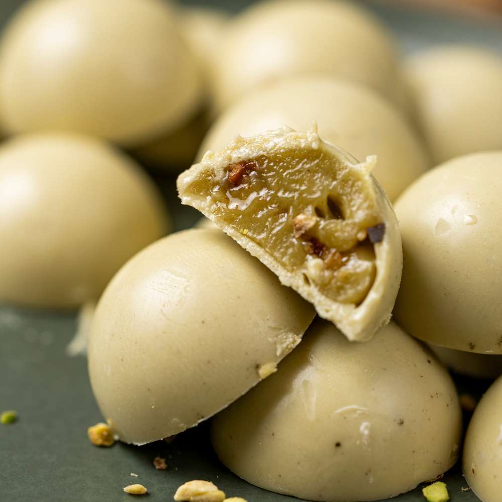 Caixa Mini Trufas de Pistache com Praliné