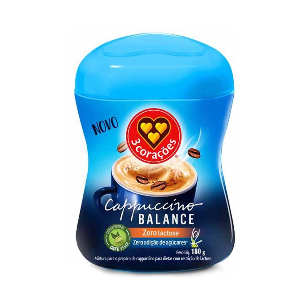Cappuccino 3 corações Balance Zero Lactose 180 g  