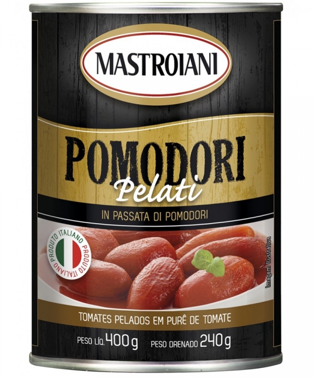 Tomates Pelados em Cubos Mastroiani 400g Líquido e 240g Drenado