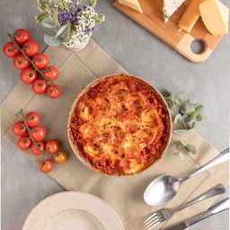 [87785] Rondelli Recheado com 4 Queijos ao Molho de Tomate Concassé e Manjericão