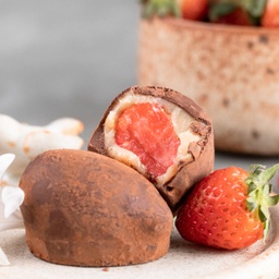 Mini bombom de Morango com Cacau